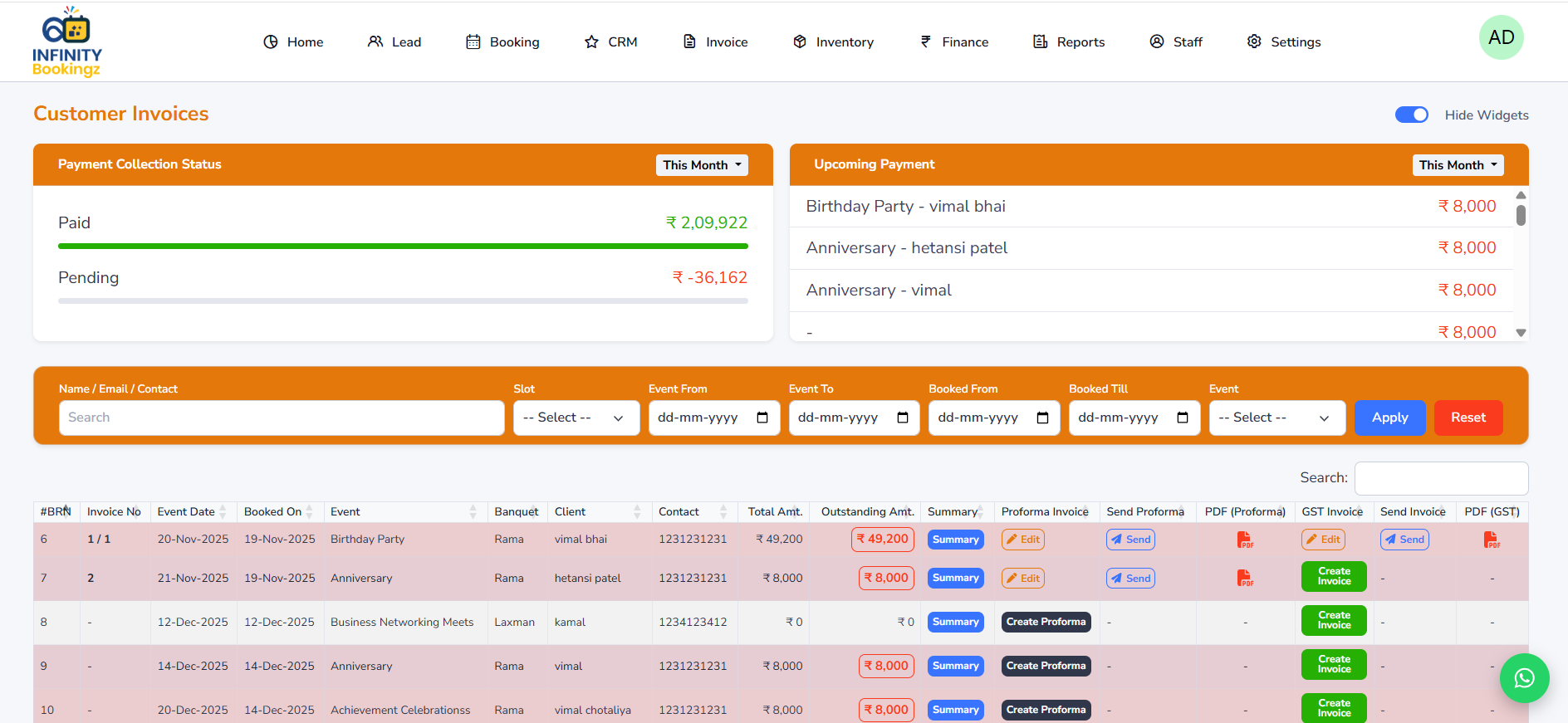 Invoice Dashboard